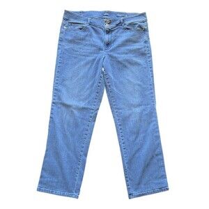 J. Jill Denim Brighton Jeans 12 Medium Wash Straight Leg High Rise Comfort Fit